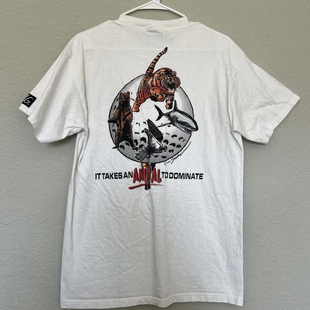 Vintage 90s Scratch Golfing Animal Golf Ball Brand Shirt Size Medium